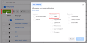 Defining Traffic Campaign Objective